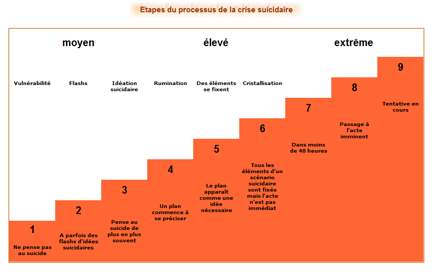 Etapes « du processus de la crise suicidaire »