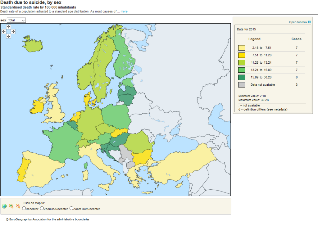 épidémiologie Europe Infosuicideorg